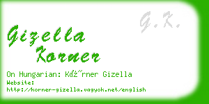 gizella korner business card